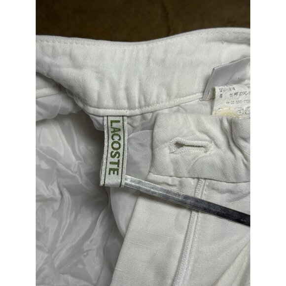 Lacoste Women’s White Linen Blend Wide Leg Cropped Pants Size 67-92 US Sz 2/4 - Picture 10 of 10